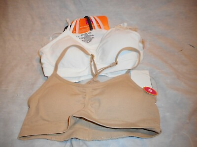 #ad 3 P C Maidenform Girls White And Beige Bra Sold Together Size SMALL $29.99