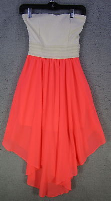 #ad Rue 21 Women#x27;s Dress Size Small Summer Dresses. Coral cream Peach Strapless $10.49