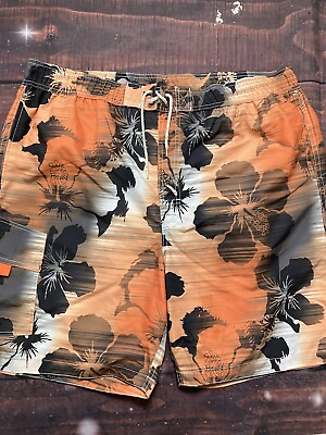 #ad #ad PARADISE Collection Swim Trunks Swimsuit Men XXL Tropical Elastic Waist Lined $11.00
