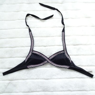 #ad Pink Victoria#x27;s Secret Black Bikini Top Medium A C $11.95