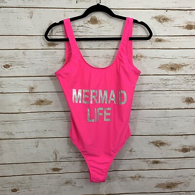 #ad Atmosphere Neon Pink Mermaid Life Low Back Bathing Suit 8 swimsuit One piece $23.99