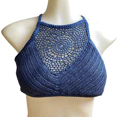 #ad Crochet Blue Swimsuit Bikini Top $10.00