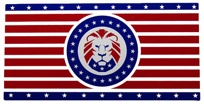 Trump Lion Party Red White Blue Striped Vinyl Decal Bumper Sticker 3.75quot;x7.5quot; $4.44