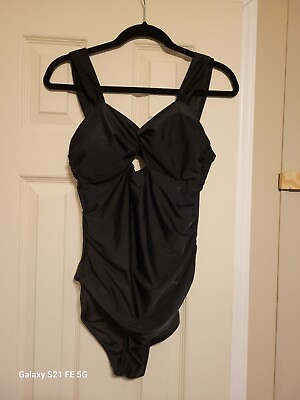 #ad Beautiful Solid Black Swimsuit One Piece. Size Large. New With Tags. Unbranded $11.00