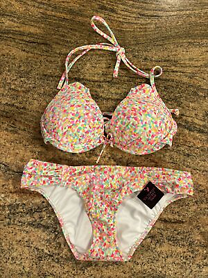 #ad Victoria#x27;s Secret Swim 2 piece Bikini Push Up Size Top 34B Bottoms XS $34.99