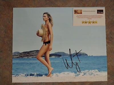 Margot Robbie signed autographed 8x10 photo super sexy in bikini on beach COA $42.00