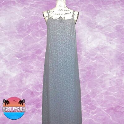 #ad Eddie Bauer Womens Blue Floral Cotton Spaghetti Strap Maxi Dress Small Petite $29.99