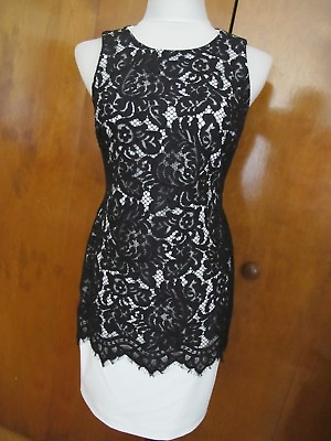 #ad Ralph Lauren women#x27;s black ivory fabric lace crafted evening dress size 16 New $79.20