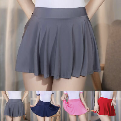 #ad Women Sexy High Waist A line Skater Mini Skirt Pleated Short School Skirts Dress $9.99