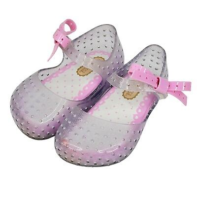 #ad Melissa Mini Furadinha x Mary Jane Girls Clear Glass Sparkly Toddler Sandals $35.00