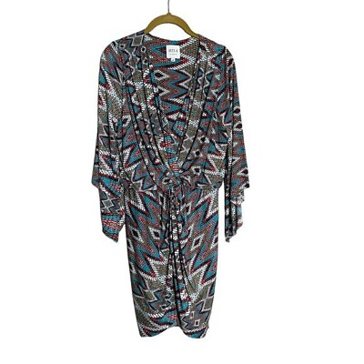 #ad Misa Los Angeles Teget Aztec Chevron Jersey Boho Dress Medium $41.25
