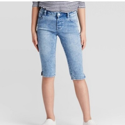 #ad Cat amp; jack girls’ jeans Capri medium blue super stretch adjustable waist $9.12