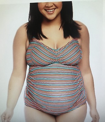 #ad #ad Motherhood Maternity Beachbump Tankini 2 Piece Swimsuit Nwt 1X $22.99