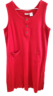 WHITE STAG Women#x27;s Red Casual Sleeveless MAXI DRESS Extra Large 16 18 Pockets $4.99