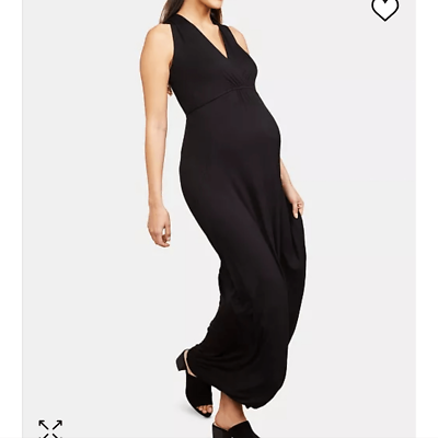 #ad Motherhood Maternity maxi dress black Extra Small $18.00