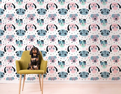 3D Abstract Cute Dogs Wallpaper Wall Mural Peel and Stick Wallpaper 293 AU $349.99