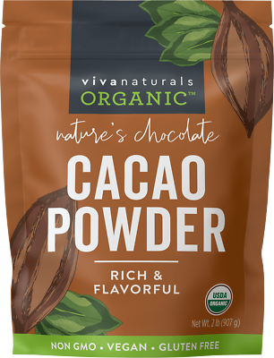 #ad Viva Naturals Organic Cacao Powder Nature#x27;s Chocolate 2 lb 907g $15.38