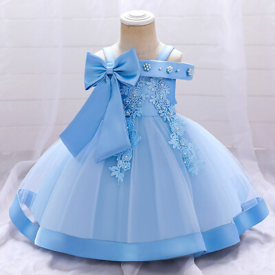 #ad Summer Children One Shoulder Wedding Party Dress Embroidery Girl Princess Dress $39.88