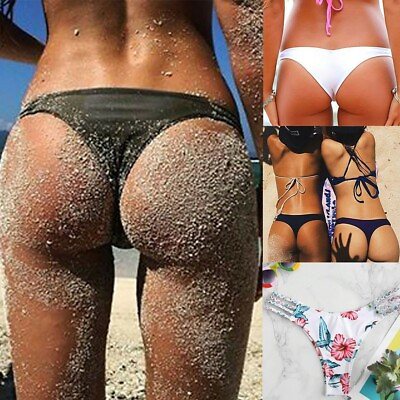#ad Women Sexy Bikini Bottoms Swimsuit Bikini Swimwear Cheeky Thong V Swim Trunks $11.56