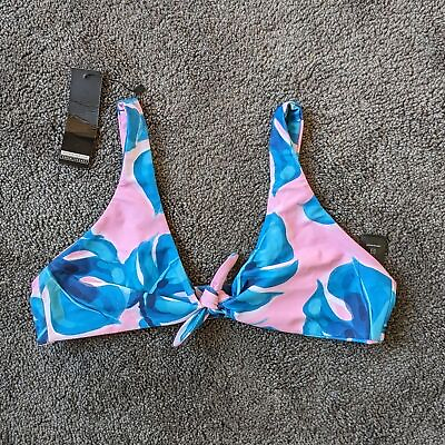 #ad Vaya Island Blue Pink Floral Bikini Swimsuit Top NWT Women#x27;s Size Medium $28.00
