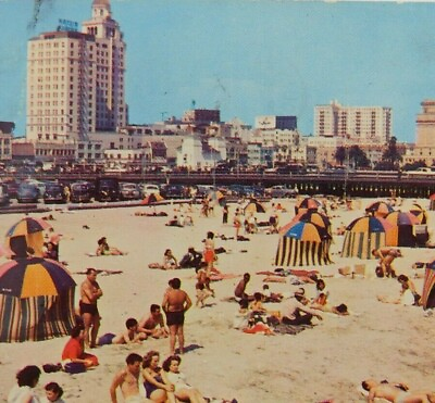 Long Beach California Classic Cars Swimming Posted Chrome Vintage Postcard $7.78