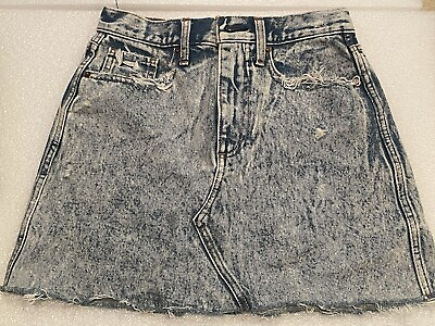 #ad Abercrombie amp; Fitch Acid Wash Denim Natural Rise A line Mini Skirt size 25 0 $29.99