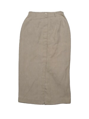 Talbots Ladies 100% Irish Linen Button Front Pencil Maxi Skirt Work Sz 2 Oatmeal $26.25