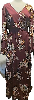 #ad Boutique Vtg Cottagecore Prairie Lagenlook Floral Boho Vacation Maxi Dress Sz 1X $36.88