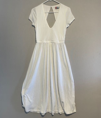 #ad Free People Dress Women S White Beach Boho Classic Midi Knit Resort Cover Up $32.99