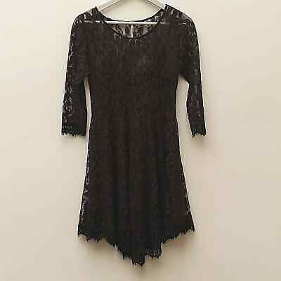 #ad Free People Queens Love Black Lace Dress Women#x27;s Size 6 $20.00