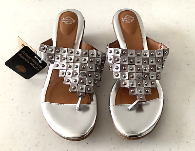 #ad Harley Davidson Women#x27;s After Riding Studded Silver Sandal SIZE 11 M US D83597 $27.95