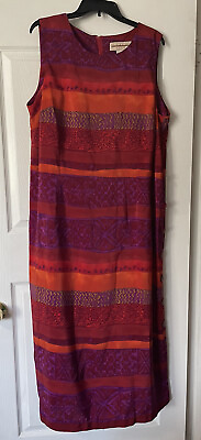 Vintage Expressions Plus Maxi Long Dress Women#x27;s Size 20W Multicolor Sleeveless $19.99