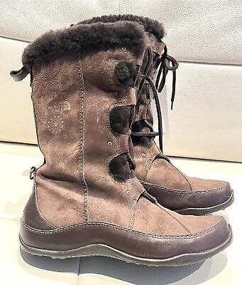 #ad THE NORTH FACE Women’s Brown Suede Winter Boots Sz 10 Primaloft 200 Gram $37.96
