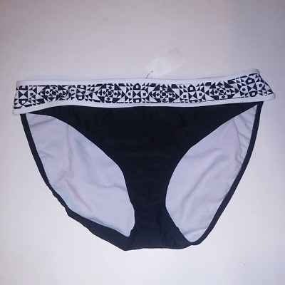 #ad Joe Boxer Swim Bikini Bottom Plus Size Black White Banded Swimwear $14.99