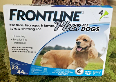 #ad FRONTLINE PLUS FOR DOGS 23 to 44 LBS EPA. Approved 4 Doses $24.96