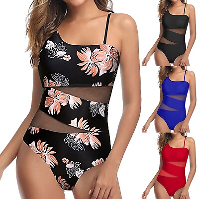 #ad Women Swimsuit One Piece Athletic Size 10 14 12 8 6 High Cut Summer Beachwear $13.49