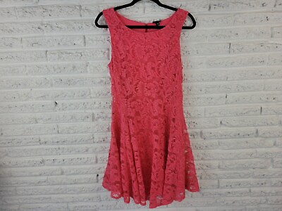 Torrid Womens Dress 12 Party Cocktail Floral Lace Sleeveless Pink Lined Flared $23.09