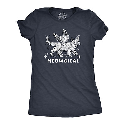 Womens Meowgical Tshirt Funny Magical Cat Unicorn Pet Kitty Lover Graphic Tee $12.99