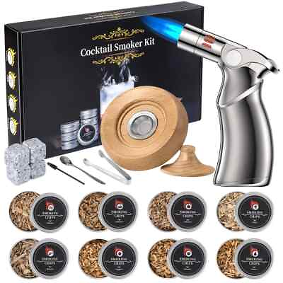 #ad Cocktail Smoker Kit with Torch Old Fashioned Whiskey Bourbon Kit 8 Wood Chips US $34.99