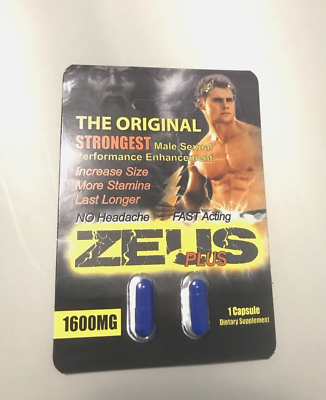 Zeus Plus 1600 Male Herbal Enhancement Supplement 24 Pills $44.95