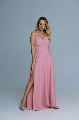 #ad Chic Pink Cocktail Dress: Sleeveless Fit amp; Flare Maxi for Elegant Spring Wedding $172.00