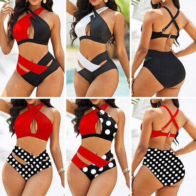 #ad #ad Beach Bikini Sexy Swimwear Plus Size Bikini Swimwear Halter Swimwear# $23.69