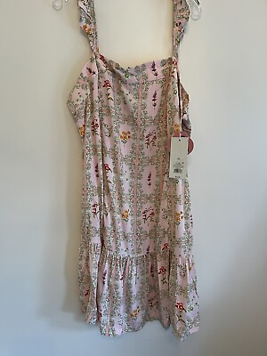 #ad NWT Womans Target Sundress 2x Pink Herbal Flowers Boho $19.97