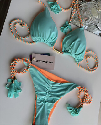 #ad Womens Sexy Push Up Bikini Set Braided String Swimwear Ruched Thong Bathing Suit $14.99