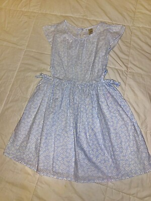 #ad Carters Kid Brand Girls Size 7 Light Blue Floral Cut Out Summer Dress $7.50