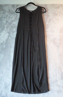 #ad WILD FABLE Dress Womens Juniors XL Extra Large Black Sleeveless Sundress Lace Up $12.88