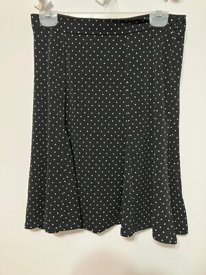 #ad Talbots Womens Petites Black White Polka Dot Skirt Size Sp $17.95
