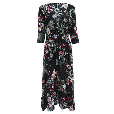 #ad Long Maxi Dress Print Plus Size Casual Summer Beach Clothes Women Elegant2492 $9.40
