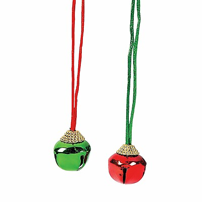 12 Christmas Party Jingle Bell Necklaces Party Favor Stocking Stuffers $10.95