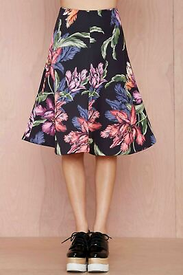 #ad Cameo Nasty gal Womens Tropical Floral Rather Free Night Lily Midi Skirt S NGS $34.99